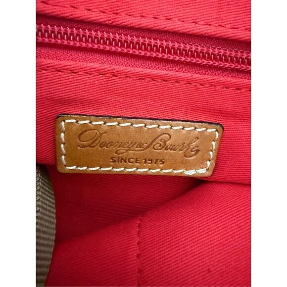 Dooney & Bourke Striped Nylon Sullivan Shopper Tote In Mint green, White, & Blue - Picture 8 of 11